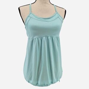 Champion Y2K Aqua blue babydoll workout tank top with adjustable straps